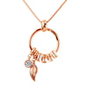 Mother's Day Gift Women Jewelry MOM Necklace Personalized Custom Names Beads With Birthstone Circle leaf Heart Pendants