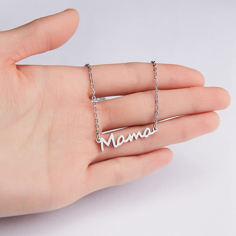 Mother&#39;s Day Mama Letter Pendant Necklace For Women 3 Colors Mom Nameplate Clavicle Chain Choker Personality Jewelry Gifts