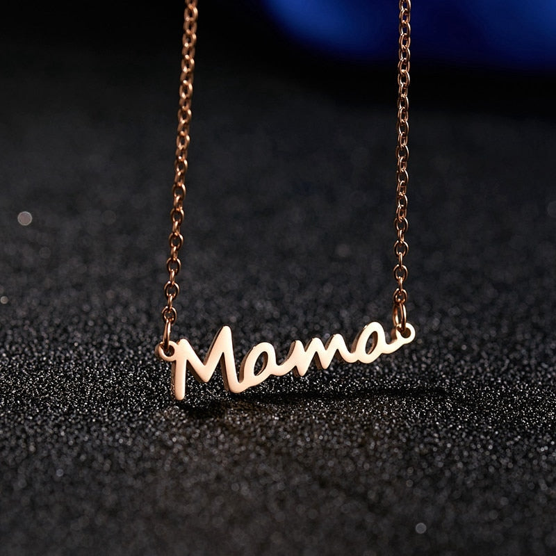 Mother&#39;s Day Mama Letter Pendant Necklace For Women 3 Colors Mom Nameplate Clavicle Chain Choker Personality Jewelry Gifts