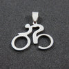 Mountain Bike Necklace Stainless Steel Personality Pendant Necklaces Men Women Titanium Beads Chain Jewelry