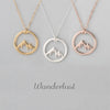 Mountain necklace, wanderlust necklace, mountain call, mountain jewelry, mountain pendant, mountain charms