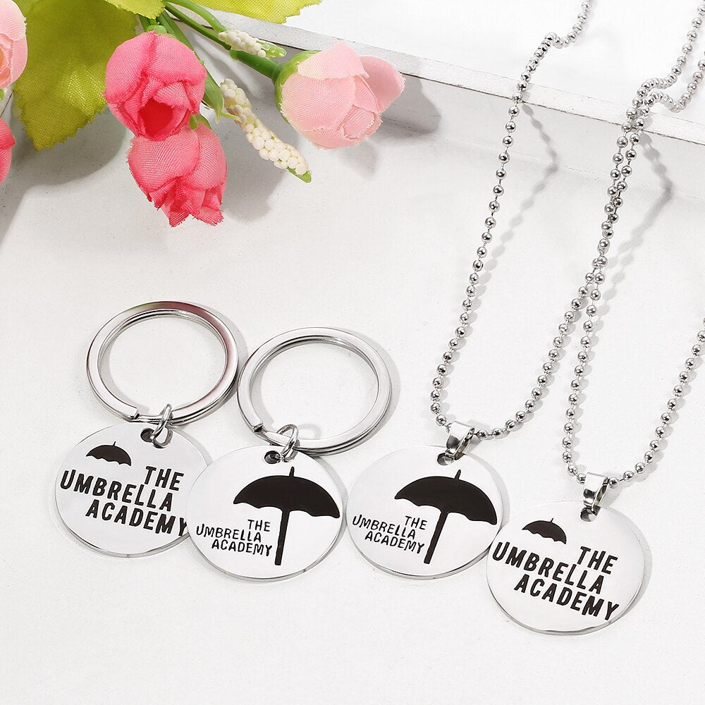 Movie Series The Umbrella Academy Necklace Silver Color Beads Chain Stainless Steel Pendant Necklaces Jewelry Gifts For Friends