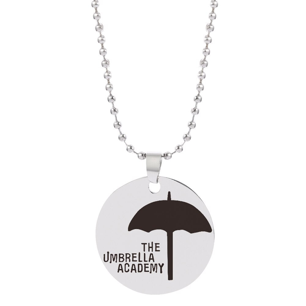 Movie Series The Umbrella Academy Necklace Silver Color Beads Chain Stainless Steel Pendant Necklaces Jewelry Gifts For Friends