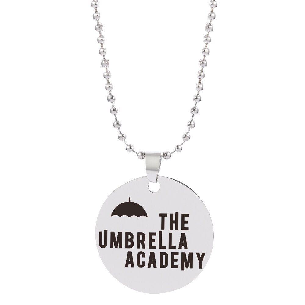 Movie Series The Umbrella Academy Necklace Silver Color Beads Chain Stainless Steel Pendant Necklaces Jewelry Gifts For Friends