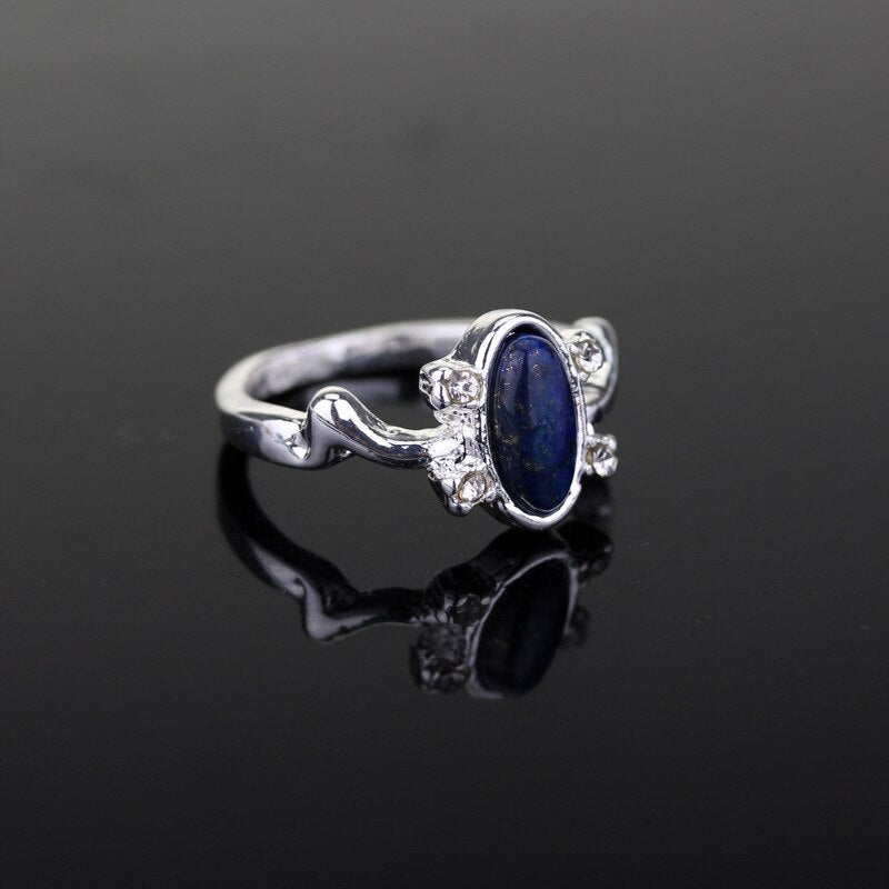 Movie surroundings Elena Crystal Cat's Eye Stone Inlaid Ring Women's Ring Metal Ring Accessories Party Jewelry Size 6-12