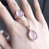 Mozambique natural ice jelly powder body ring pendant jewelry set