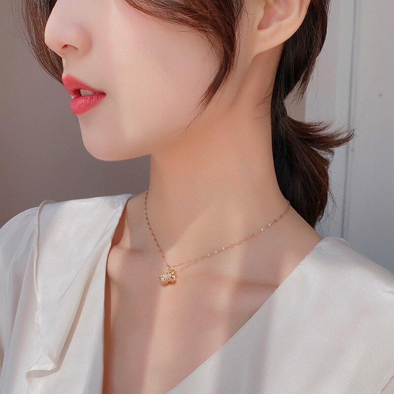 Ms Rose Gold Money Bag Necklace Exquisite Neck Decoration Lady Stainless Steel Jewelry Cute Cool Charm Girl 2021 Pendant