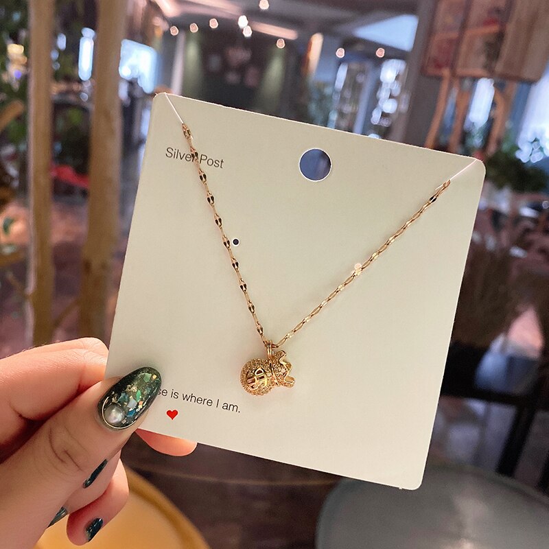 Ms Rose Gold Money Bag Necklace Exquisite Neck Decoration Lady Stainless Steel Jewelry Cute Cool Charm Girl 2021 Pendant