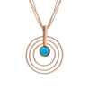 Multi Circle Big Pendant Necklace For Woman Vintage Blue Stone Gold Sliver Long Sweater Chain Female Necklace Jewelry
