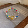 Multi Color Cute Bracelets Heart Flower Charms Jewelry For Women Colourful Acrylic Pearl Crystal Beads Girl's Design