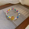 Multi Color Cute Bracelets Heart Flower Charms Jewelry For Women Colourful Acrylic Pearl Crystal Beads Girl's Design