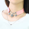 Multi-Layer Choker Necklace Black Wide Velvent Necklace Flowers Crystal Chain Necklace Statement Jewelry Western Fashion
