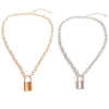 Multi Layer Lock Pendant Choker Necklace Women Punk Women Accessories Couple Jewelry Gift AM2207