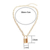 Multi Layer Lock Pendant Choker Necklace Women Punk Women Accessories Couple Jewelry Gift AM2207