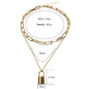 Multi Layer Lock Pendant Choker Necklace Women Punk Women Accessories Couple Jewelry Gift AM2207