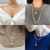 Multi Layer Lock Pendant Choker Necklace Women Punk Women Accessories Couple Jewelry Gift AM2207