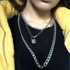 Multi Layer Lock Pendant Choker Necklace Women Punk Women Accessories Couple Jewelry Gift AM2207