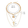 Multi Layer Lock Pendant Choker Necklace Women Punk Women Accessories Couple Jewelry Gift AM2207