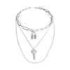 Multi Layer Lock Pendant Choker Necklace Women Punk Women Accessories Couple Jewelry Gift AM2207