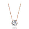 Multi Prongs Synthetic Crystal Hearts and Arrows Rose Gold Color CZ Pendant Necklace with 6mm Cubic Zirconia N431 N432