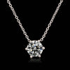 Multi Prongs Synthetic Crystal Hearts and Arrows Rose Gold Color CZ Pendant Necklace with 6mm Cubic Zirconia N431 N432