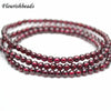 Multi Rows Natural Garnet Stone Round Beads Stretch Elastic Line Bracelet Fashion Woman Jewelry