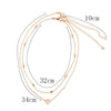 Multi-layer Beads Heart Nacklace Pendant For Women Silver/Gold Color Choker Necklace Crystal Women Jewelry