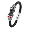 Multi-layer Bracelet Punk Stainless Steel Charm Magnetic Black Men's Leather Bracelets Braided Bangles Jewelry Homme Accessories