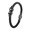 Multi-layer Bracelet Punk Stainless Steel Charm Magnetic Black Men's Leather Bracelets Braided Bangles Jewelry Homme Accessories