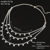 Multi layer diamond necklace  Claw chain  Short snake bone chain  female  Jewelry