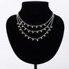 Multi layer diamond necklace  Claw chain  Short snake bone chain  female  Jewelry