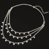 Multi layer diamond necklace  Claw chain  Short snake bone chain  female  Jewelry