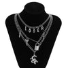 Multi-layer punk chunky chain necklace, women's necklace dragon pendant necklace party gift jewelry  2021
