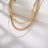 Multi-layered Thick Chain Stacking Snake Chain Clavicle Necklace For Women Vintage Gold Choker Sweater Necklace Party Jewelry Gi