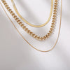 Multi-layered Thick Chain Stacking Snake Chain Clavicle Necklace For Women Vintage Gold Choker Sweater Necklace Party Jewelry Gi