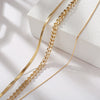 Multi-layered Thick Chain Stacking Snake Chain Clavicle Necklace For Women Vintage Gold Choker Sweater Necklace Party Jewelry Gi