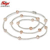Multic pearl necklaces Trendy sweater chain natural cultivated for women's fine jewelry decoration suspension 6-7mm