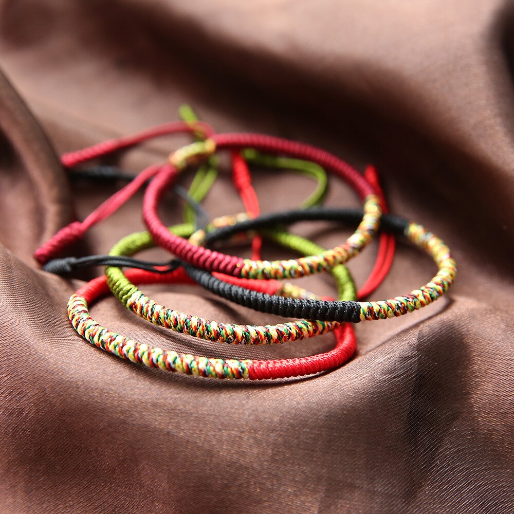 Multicolor Braided Rope Bracelet For Lovers Handmade King Kong Knot Lucky Red Charm Bracelet Hand Accessories