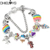 Multicolor Cartoon Enamel Ice Cream Charms Beads Cute Bunny Pendant DIY Charm Bracelet For Women Jewelry Gifts