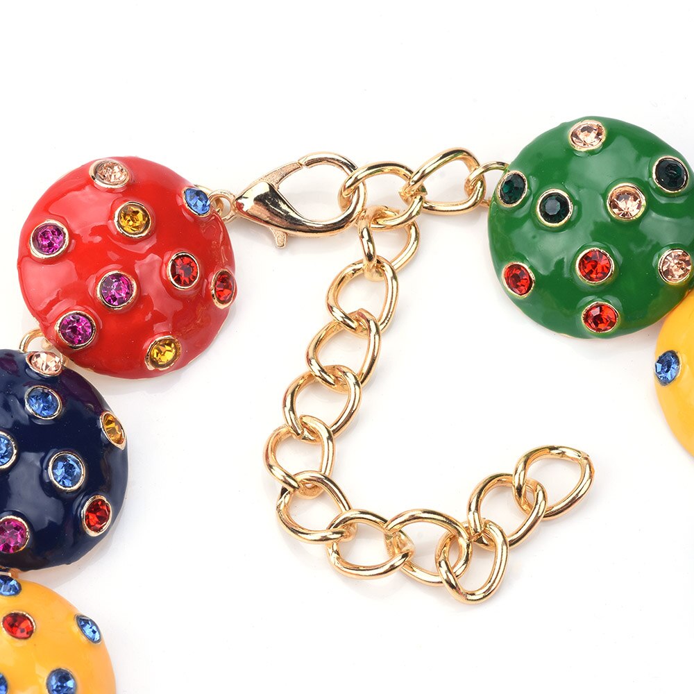 Multicolor Enamel Large Collar Big Choker Necklace For Women Inlay Rhinestone Necklaces Female Indian Ethnic Statement Necklace