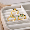 Multicolor Enamel Snake Rings for Women Open Adjustable Stainless Steel Couple Ring Colorful Wedding Aesthetic Jewelry anillos