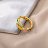 Multicolor Enamel Snake Rings for Women Open Adjustable Stainless Steel Couple Ring Colorful Wedding Aesthetic Jewelry anillos
