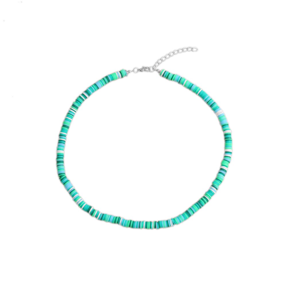 Multicolor Polymer Clay Choker Necklace for Women Boho Soft Pottery Handmade Collar Necklace Holiday Jewelry Beach Accessories