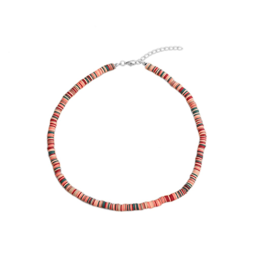 Multicolor Polymer Clay Choker Necklace for Women Boho Soft Pottery Handmade Collar Necklace Holiday Jewelry Beach Accessories
