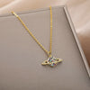 Multicolor Rainbow Zircon Necklace For Women Long Chain Charm Gold Color Necklaces Couple Wedding Band Aesthetic Jewerly