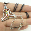 Multicolor Rhinestone Crystal Chakra Charms Buddha Yoga Meditation Pendant Leather Collar Necklaces Women Souvenir Gift Jewelry
