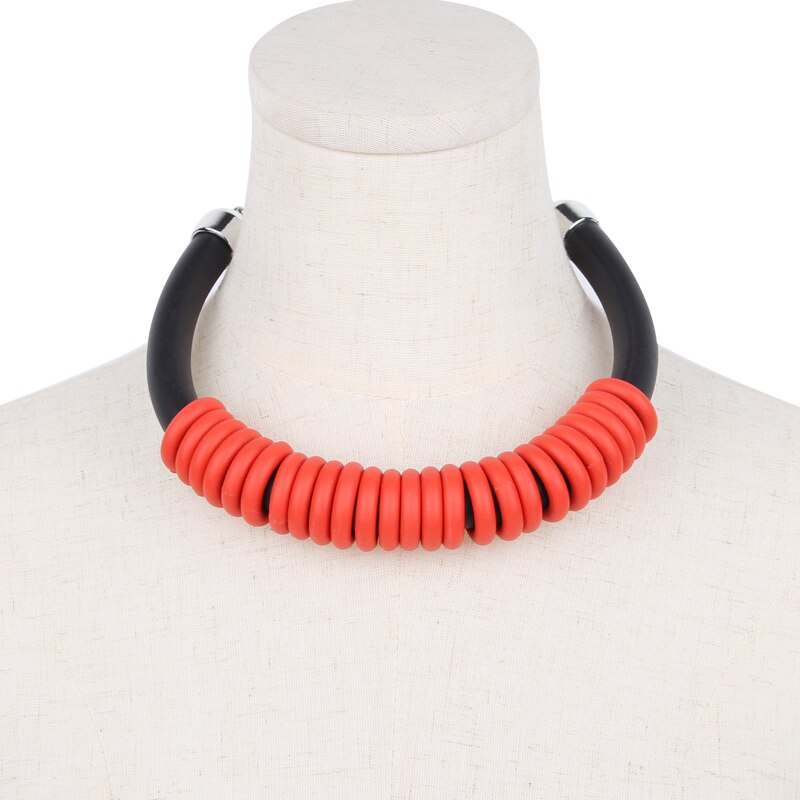 Multicolor Rubber Choker Necklace Women Punk MultiCircle Short Statement Necklaces Wedding Accessories Match Cloth Chokers