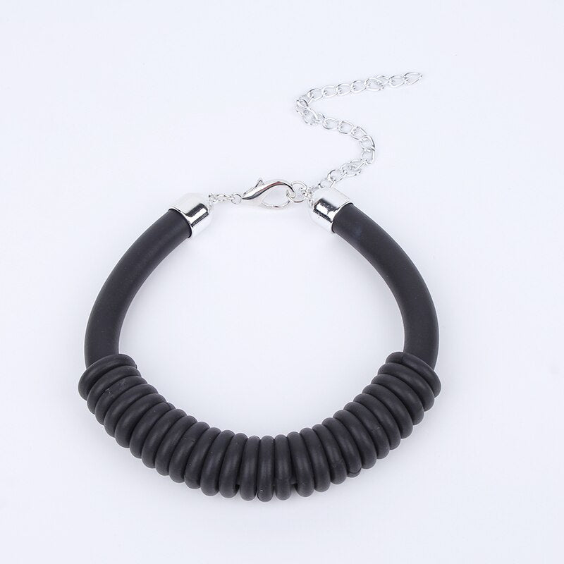 Multicolor Rubber Choker Necklace Women Punk MultiCircle Short Statement Necklaces Wedding Accessories Match Cloth Chokers