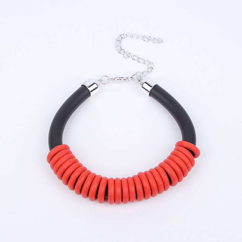 Multicolor Rubber Choker Necklace Women Punk MultiCircle Short Statement Necklaces Wedding Accessories Match Cloth Chokers