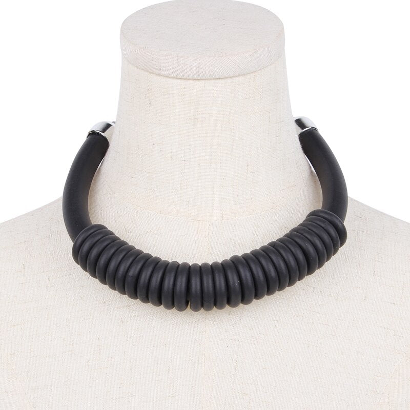 Multicolor Rubber Choker Necklace Women Punk MultiCircle Short Statement Necklaces Wedding Accessories Match Cloth Chokers